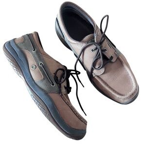 Georgia Boot Men’s Boat Style Work Shoe Tan size 10.5 EUC